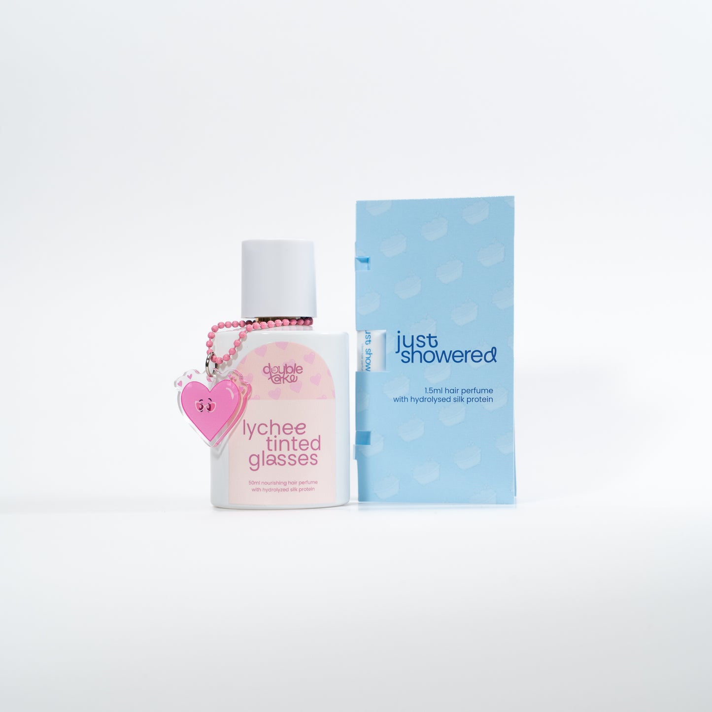 lychee tinted glasses with just showered sample