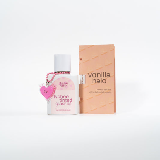 lychee tinted glasses with vanilla halo sample