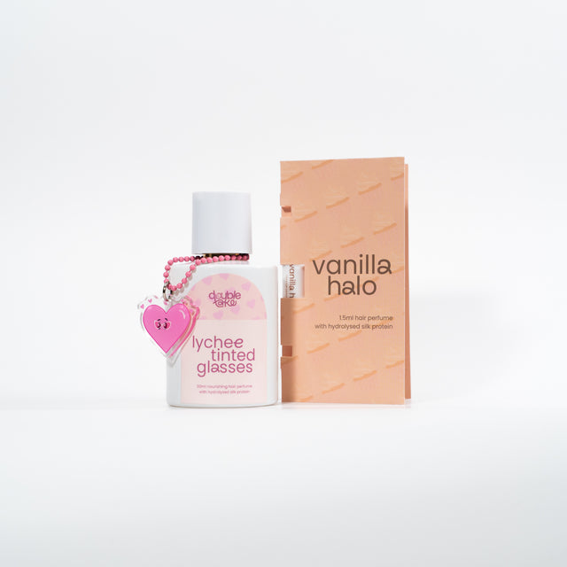 lychee tinted glasses with vanilla halo sample